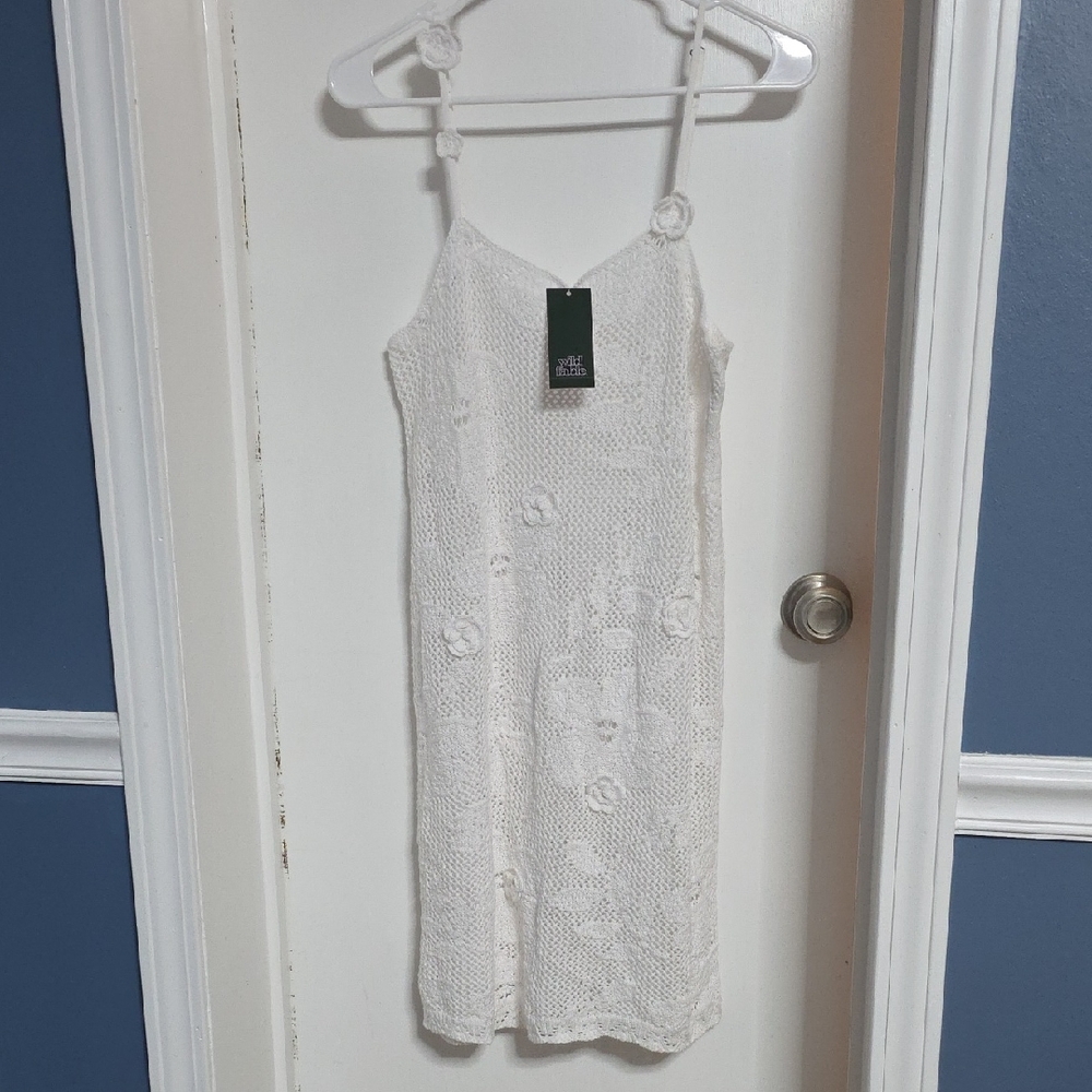 Wild Fable White Knit Midi Dress